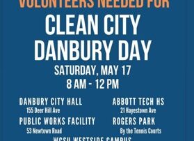 Volunteers Needed for Clean City Danbury Day. Saturday May 17 8am-12 pm. To sign up, or learn more, please contact Hisham Rushaidat at the Mayor's Office: 203-797-4511, H.Rushaidat@Danbury-CT.gov.