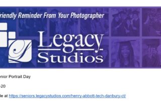 Next Senior Portrait Day May 19-20. Schedule your appointment at https://seniors.legacystudios.com/henry-abbott-tech-danbury-ct/