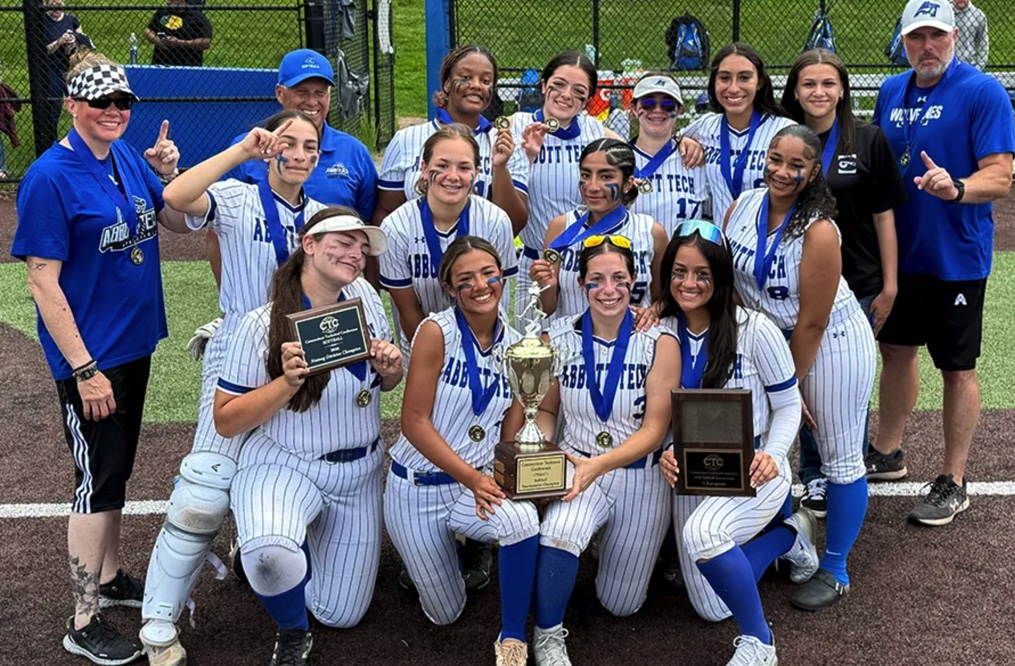 Girls Softball players at Conference Championship.
